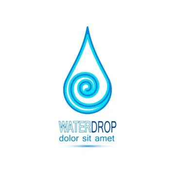 Water Drop Icon. Aqua logo. The symbol of the life. Vector. Stock Illustration