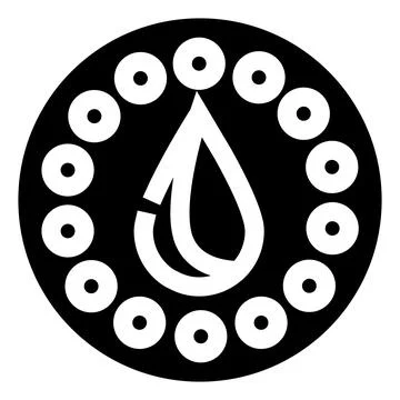 Water drop icon with circular elements concept Stock Illustration
