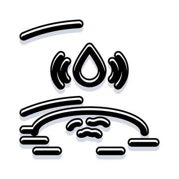 Water drop icon creating ripple effect on surface Stock Illustration
