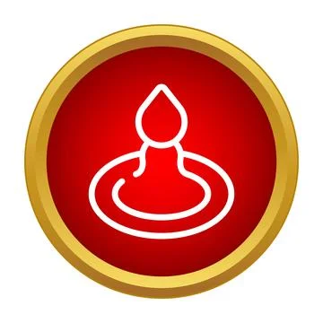 Water drop icon creating a ripple effect Ilustração Stock