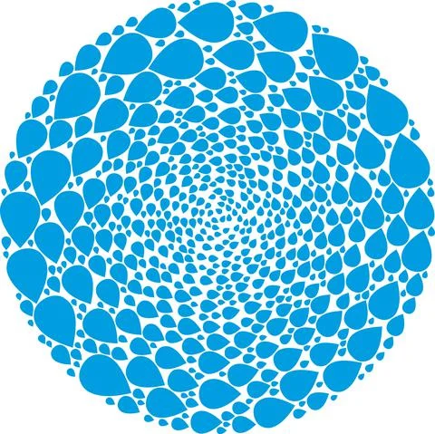 Water Drop Icon Explosion Spheric Cluster Collage Ilustración de archivo