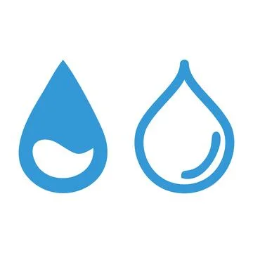 Water drop icon. Flat color design. Vector illustration. Stock Illustration
