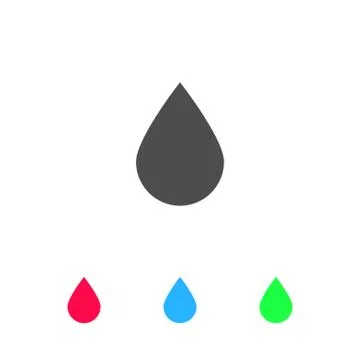 Water drop icon flat Illustrazione stock