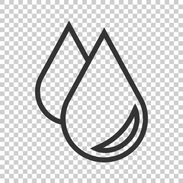 Water drop icon in flat style. Raindrop vector illustration on isolated backg Stock Illustration