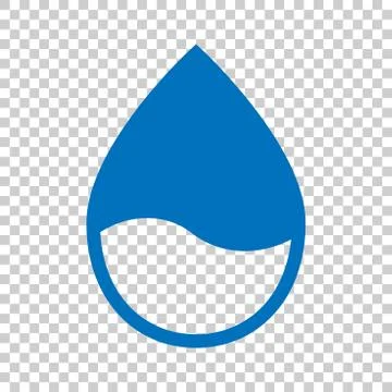 Water drop icon in flat style. Raindrop vector illustration on isolated backg Stock Illustration