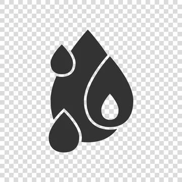 Water drop icon in flat style. Blob vector illustration on white isolated bac Illustrazione stock