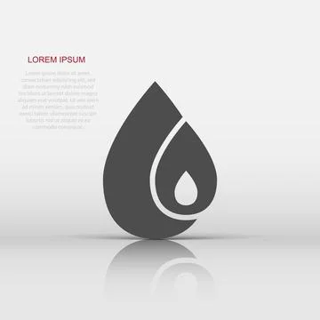 Water drop icon in flat style. Blob vector illustration on white isolated b.. Stock Illustration
