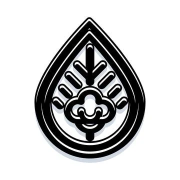 Water drop icon with leaf symbol for ecology Illustrazione stock