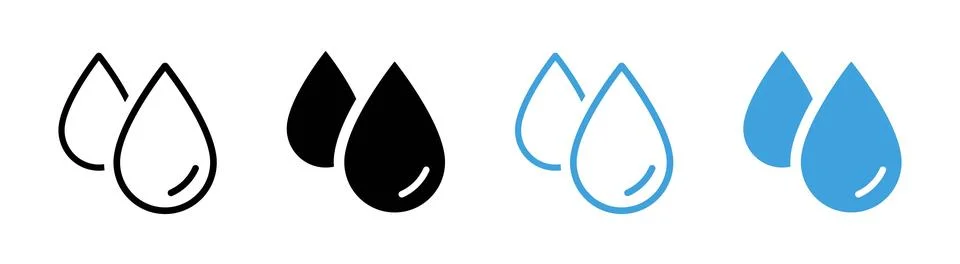 Water drop icon. Raindrop vector illustration. Wet symbol. Oil sign. Blue d.. Stock Illustration