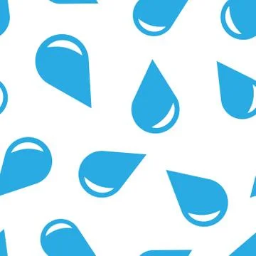 Water drop icon seamless pattern background. Raindrop vector illustration. Dr Stock Illustration