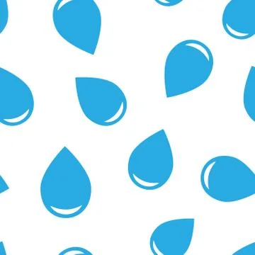 Water drop icon seamless pattern background. Raindrop vector illustration. Dr Stock Illustration