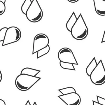 Water drop icon seamless pattern background. Raindrop vector illustration. Dr Illustrazione stock