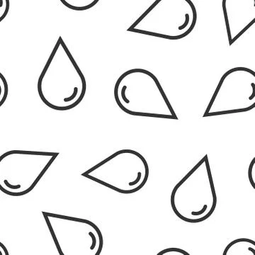 Water drop icon seamless pattern background. Raindrop vector illustration. Dr Stock Illustration
