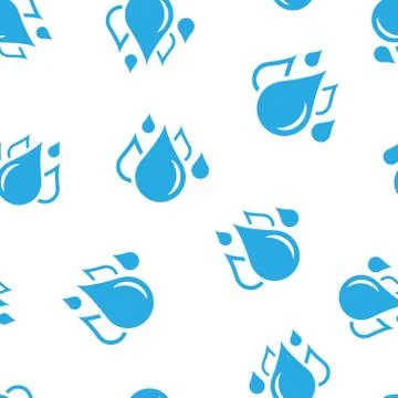Water drop icon seamless pattern background. Raindrop vector illustration. Dr Illustrazione stock