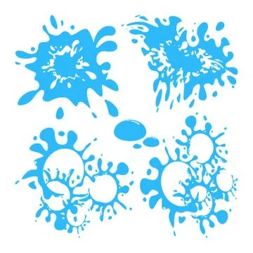 Water Drop Icon Set. Vector Raindrop Silhouette Stock Illustration