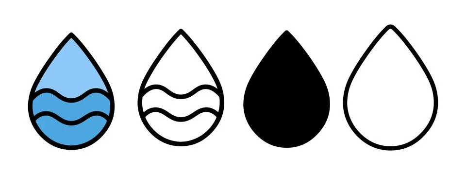 Water drop icon set vector on white background Stock-Illustration