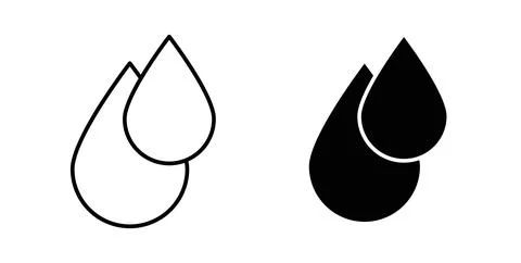 Water drop icon symbol. Vector illustration pack in black color. Stock Illustration