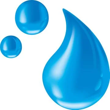 Water drop icons in geometric shape with lights and shadows. Stock Illustration