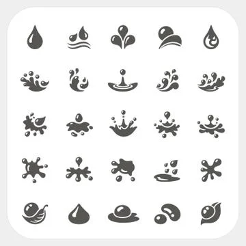 Water drop icons set Stock Illustration