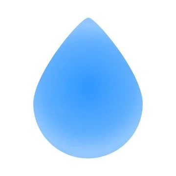 Water drop isolated on white background. Blue shiny water drop. Stock Illustration