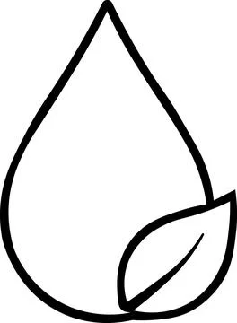 Water drop with leaf for clean water saving Stock Illustration