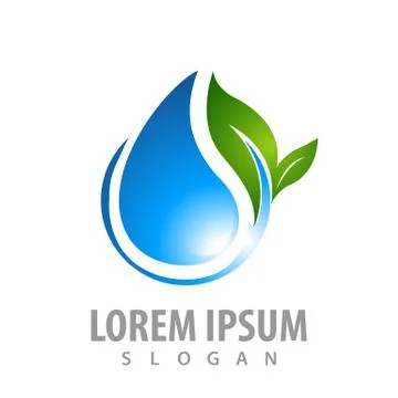 Water drop with leaf concept design. Symbol graphic template element vector Illustrazione stock