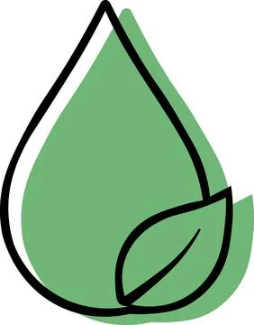 Water drop with leaf eco conservation icon Stock Illustration
