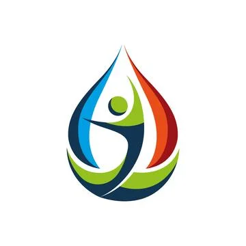 Water Drop Leaf Logo Design Eco Nature Identity Stock Illustration