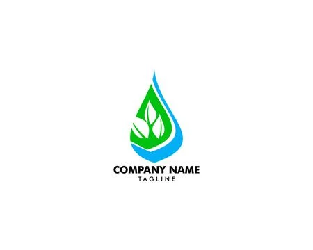 Water drop leaf nature logo design template Stock-Illustration