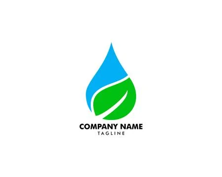 Water drop leaf nature logo design template Stock Illustration