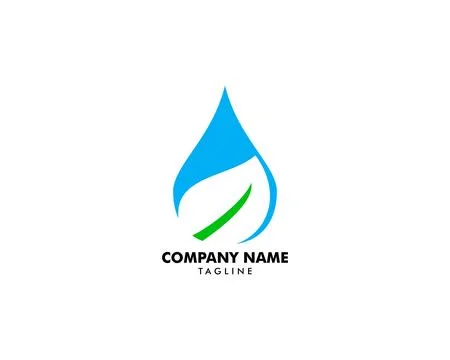 Water drop leaf nature logo design template Stock Illustration