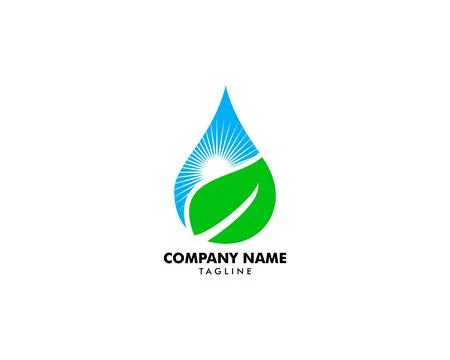 Water drop leaf nature logo design template Stock Illustration