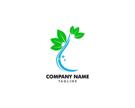 Water drop leaf nature logo design template Stock Illustration