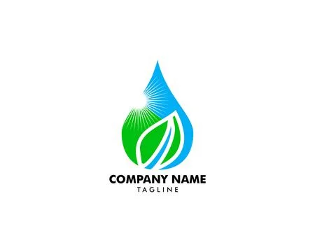 Water drop leaf nature logo design template Stock Illustration