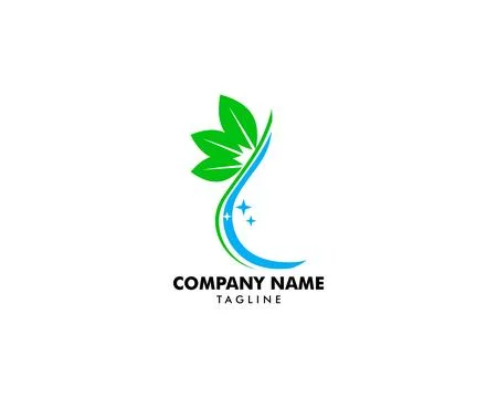 Water drop leaf nature logo design template Stock Illustration