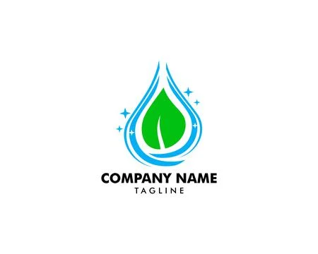 Water drop leaf nature logo design template Stock Illustration