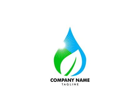 Water drop leaf nature logo design template Stock Illustration