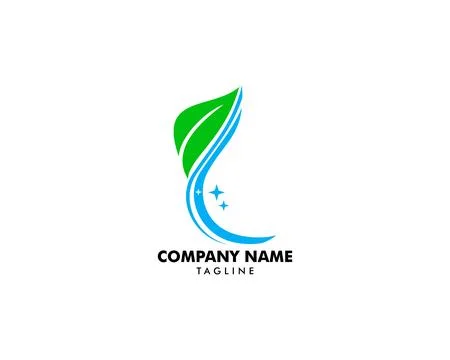 Water drop leaf nature logo design template Stock Illustration