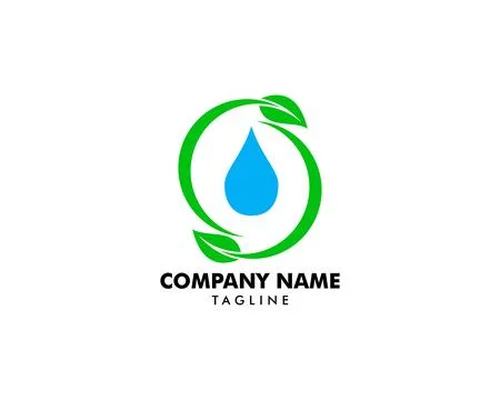 Water drop leaf nature logo design template Stock Illustration