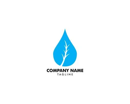 Water drop leaf nature logo design template Stock Illustration