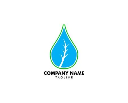 Water drop leaf nature logo design template Stock Illustration