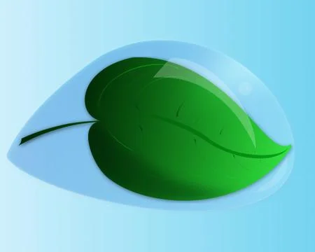 Water drop with leaf Stock Photos