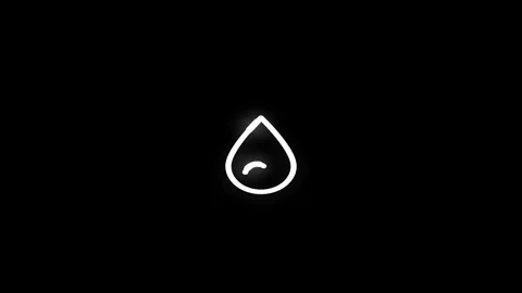 Water Drop Line Icon Animation Loop Black Background Stock Footage 337927570