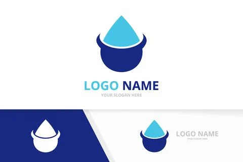 Water drop logo combination. Waterdrop logotype design template. Stock Illustration