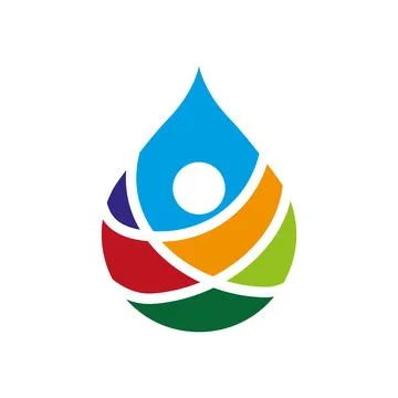 Water Drop Logo Design Community Care Symbol Stock Illustration