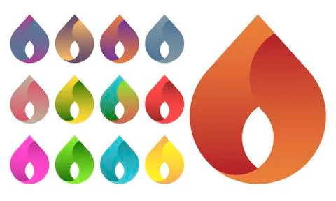 Water drop logo set Stock Illustration