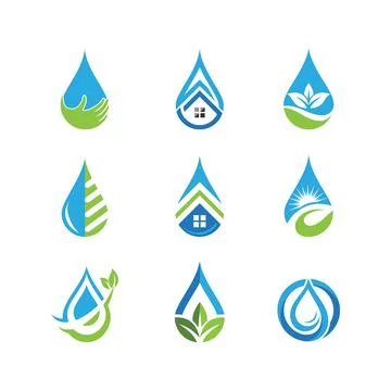Water drop Logo Template vector Illustrazione stock