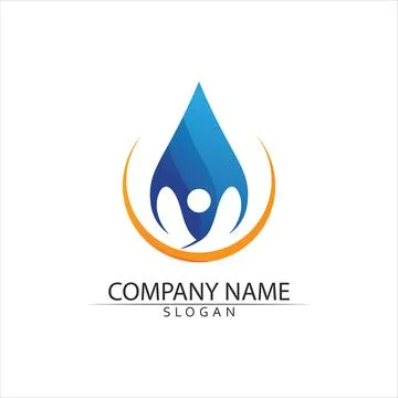 Water drop Logo Template vector Illustrazione stock