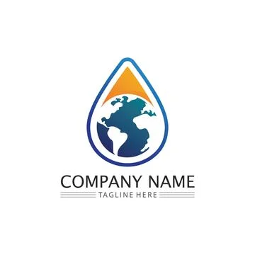 Water drop Logo Template vector 库存插图