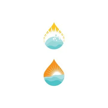 Water drop Logo Template vector Illustrazione stock